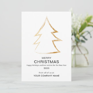 Cartão De Festividades Logotipo de negócios de árvore de Natal moderna br