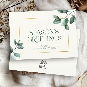 Cartão De Festividades Logotipo de negócios do quadro Dourado Elegante Eu