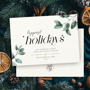 Cartão De Festividades Logotipo de negócios Eucalyptus com script minimal