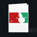 Cartão De Festividades Logotipo do boneco de neve do MVP do Natal<br><div class="desc">Seja o atual-doador o mais valioso este Natal com este design vermelho e verde alegre do boneco de neve e do floco de neve do estilo do logotipo dos esportes do feriado. É uma maneira clássica de dizer o amor de I a época natalícia. Ho ho ho.</div>