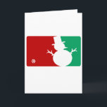 Cartão De Festividades Logotipo do boneco de neve do MVP do Natal<br><div class="desc">Seja o atual-doador o mais valioso este Natal com este design vermelho e verde alegre do boneco de neve e do floco de neve do estilo do logotipo dos esportes do feriado. É uma maneira clássica de dizer o amor de I a época natalícia. Ho ho ho.</div>
