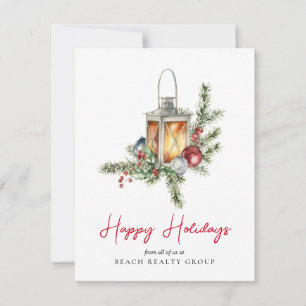 Cartão De Festividades Logotipo Empresarial Corporativo Natal Aquarela