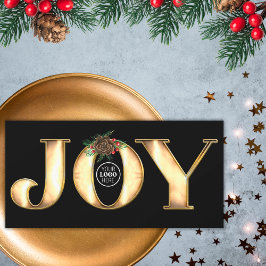 Cartão De Festividades Logotipo Empresarial Moderno de Pinho Preto e Dour