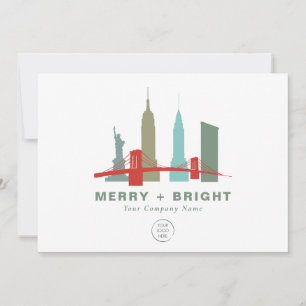 Cartão De Festividades Logotipo Empresarial Nova York Cidade Skyline, Edi