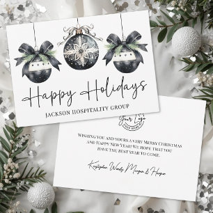 Cartão De Festividades Logotipo Empresarial Preto Branco Feliz