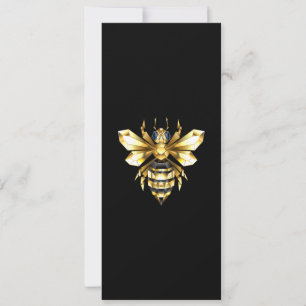 Cartão De Festividades Logotipo Faux Gold Foil Polygonal da Abelha em Pre