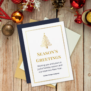 Cartão De Festividades Logotipo personalizado profissional elegante Natal