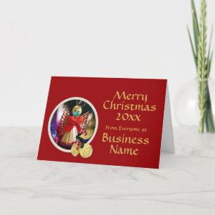 Cartão De Festividades Logotipo promocional Red & Angel Christmas 20XX