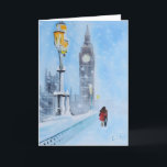 Cartão De Festividades Londres na neve<br><div class="desc">De uma pintura a óleo original</div>