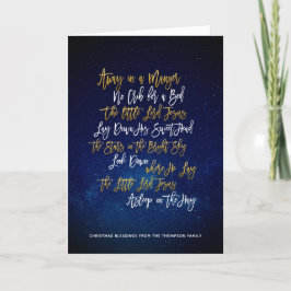 Cartão De Festividades Longe de um Dourado Maneiro White Script Christmas