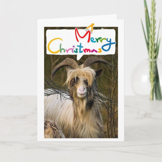 CARTÃO DE FESTIVIDADES LONGHAIRD GOAT DIZ NATAL MELHOR COM VOCÊ! (Frente)
