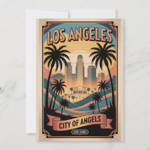 Cartão De Festividades Los Angeles Califórnia Antiga Cidade dos Anjos