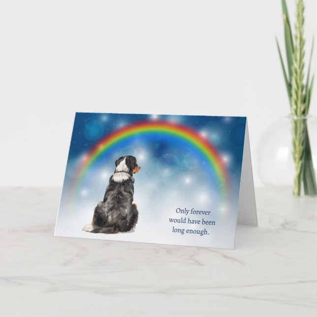 Cartão De Festividades Loss of Bernese Mountain Dog Night Sky Sympathy (Frente)