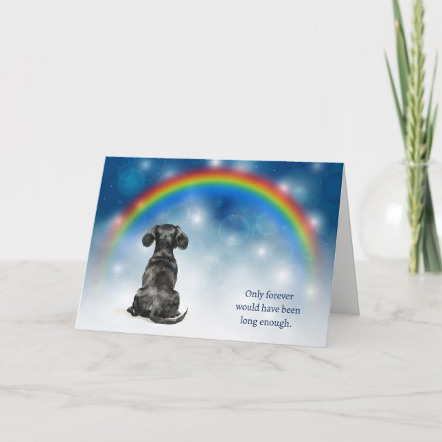 Cartão De Festividades Loss of Black Dachshund Dog Night Lights Sympathy (Frente)