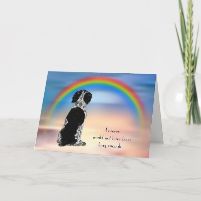 Cartão De Festividades Loss of Black Spaniel Rainbow Sympathy Card (Frente)