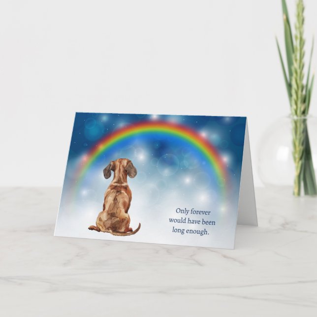 Cartão De Festividades Loss of Brown Dachshund Dog Night Lights Sympathy (Frente)
