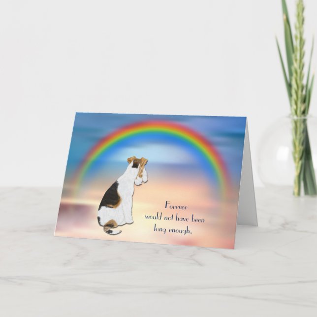 Cartão De Festividades Loss of Fox Terrier Dog Rainbow Sympathy Card (Frente)