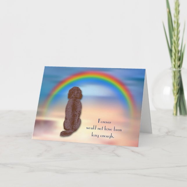 Cartão De Festividades Loss of Labradoodle Dog Rainbow Sympathy Card (Frente)