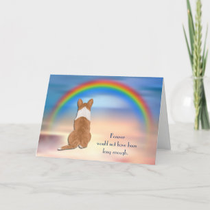 Cartão De Festividades Loss of Pembroke Corgi Rainbow Sympathy Card
