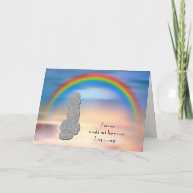 Cartão De Festividades Loss of Poodle Rainbow Sympathy Card (Frente)