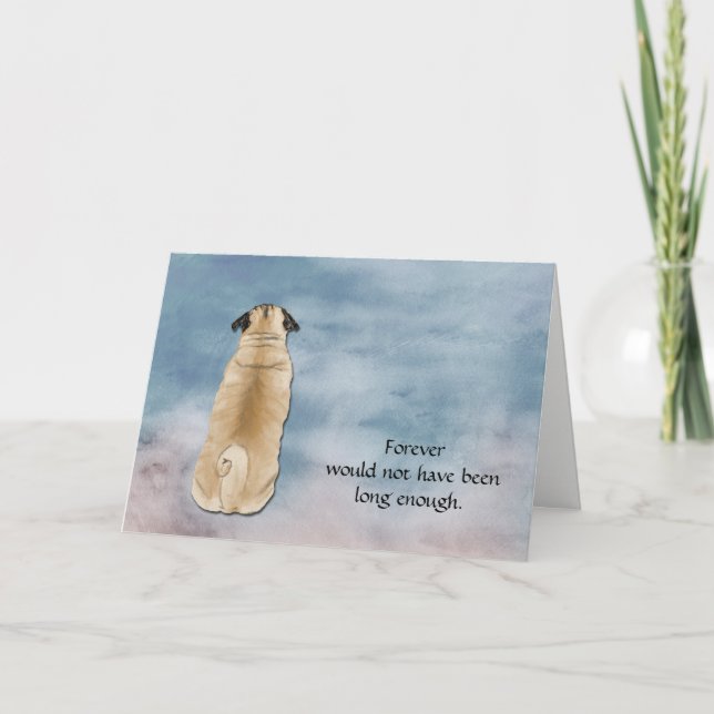 Cartão De Festividades Loss of Pug Condolence Sympathy Card (Frente)