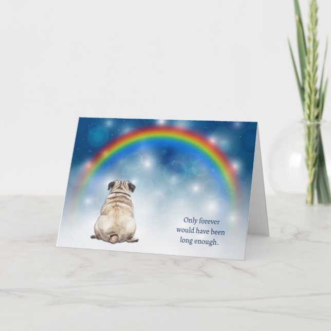 Cartão De Festividades Loss of Pug Dog Night Lights Sympathy (Frente)