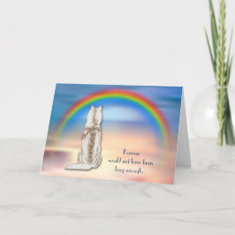 Cartão De Festividades Loss of Red Siberian Husky Rainbow Sympathy Card