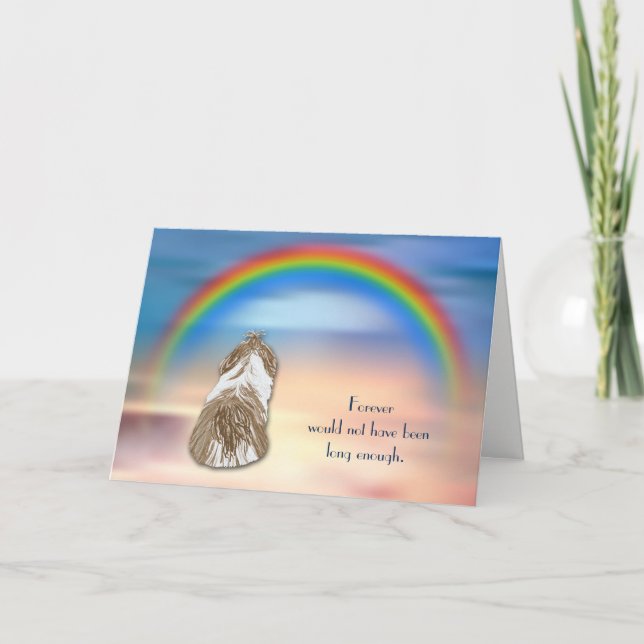 Cartão De Festividades Loss of Shih Tzu Dog Rainbow Sympathy Card (Frente)