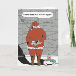 Cartão De Festividades lost santa card
