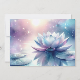 Cartão De Festividades Lótus Celestial Flor de Água Espiritual Cósmico