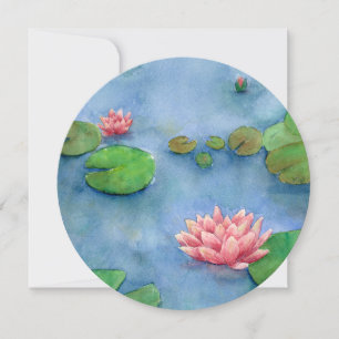 Cartão De Festividades Lotus flower watercolor