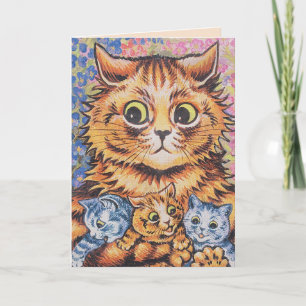 CARTÃO DE FESTIVIDADES LOUIS WAIN TODA OCASIÃO HELLO GATOS GANHANDO CART