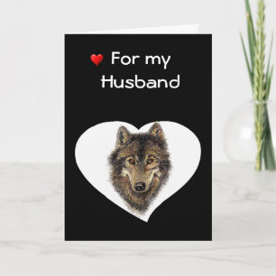 Cartão De Festividades Love & Appreciate Husband Wolf Valentine