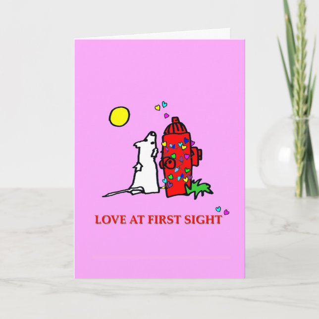 Cartão De Festividades Love At First Sight-On Pink (Frente)