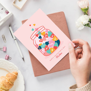 Cartão De Festividades Love Candy Heart Messages Mason Jar Namorados