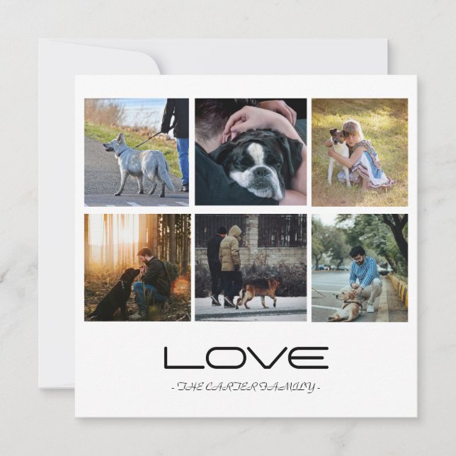 Cartão De Festividades Love Dog Family Portrait Collage Design (Frente)