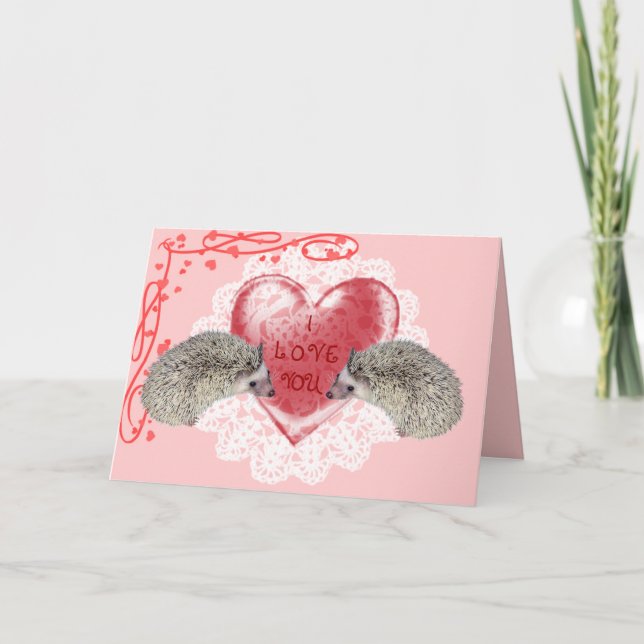 Cartão De Festividades Love Hedgehog Greeting Card (Frente)