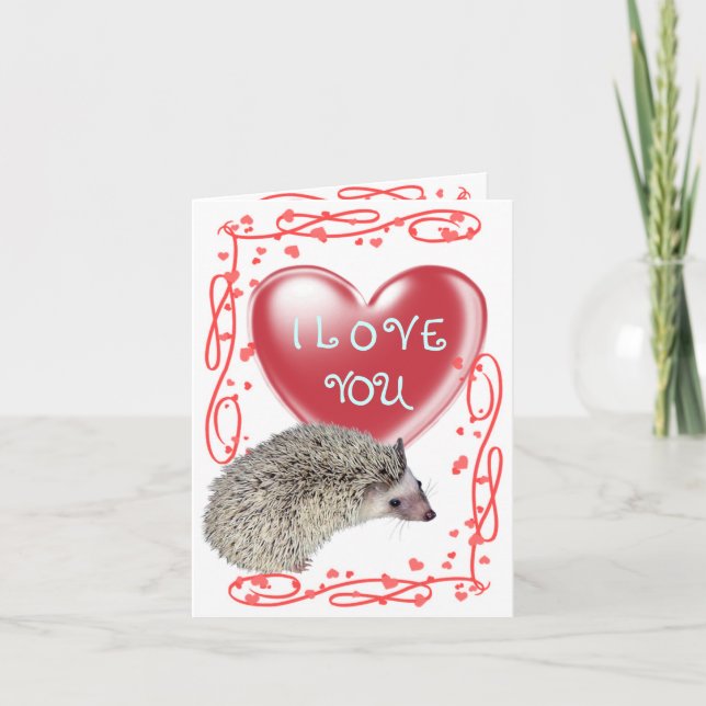 Cartão De Festividades Love Hedgehog Greeting Card ver.2 (Frente)