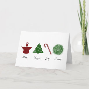 Cartão De Festividades Love Hope Joy Peace Christmas Card