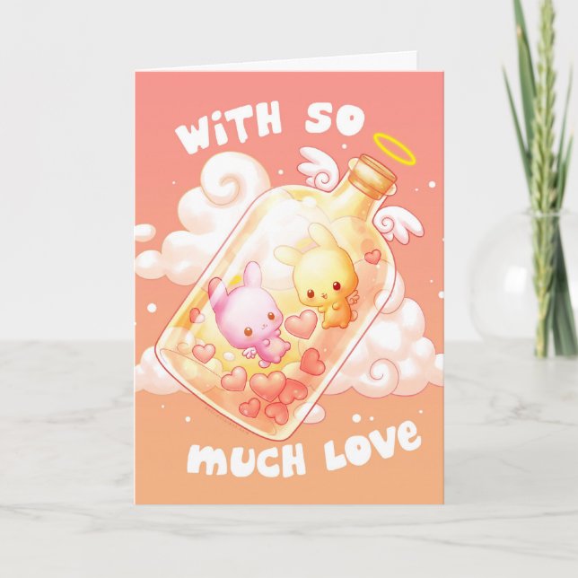 Cartão De Festividades Love in a Bottle Greeting Card (Frente)