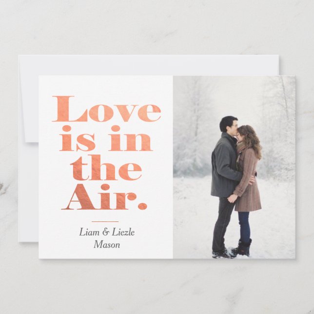 Cartão De Festividades Love is in the Air Valentine's Day Photo Card (Frente)