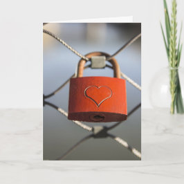 Cartão De Festividades Love Lock Greeting Card