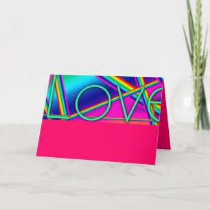Cartão De Festividades LOVE rainbow Pop Art Valentine's day Greeting Card