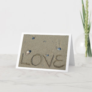 Cartão De Festividades Love Sand Writing Beach Card