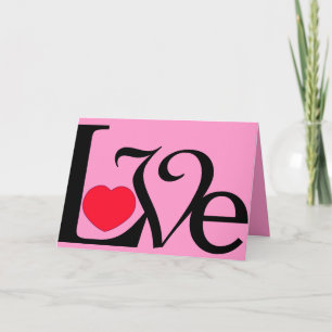 Cartão De Festividades Love Text With Heart Valentine's Day Card
