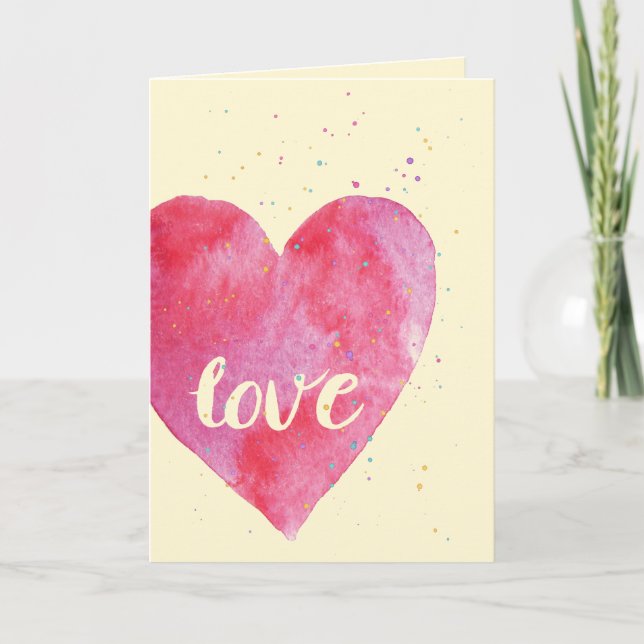 Cartão De Festividades Love With Sprinkles Watercolor Valentine's Day (Frente)
