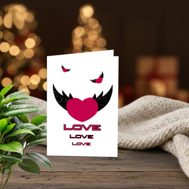 Cartão De Festividades Love with Wings Valentine’s Day Card (Criador carregado)
