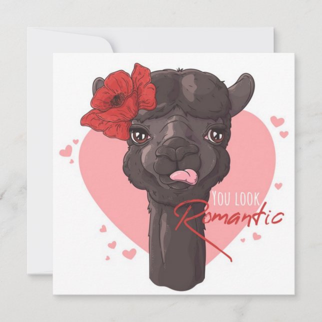 Cartão De Festividades Love You Llama Holiday Card (Frente)
