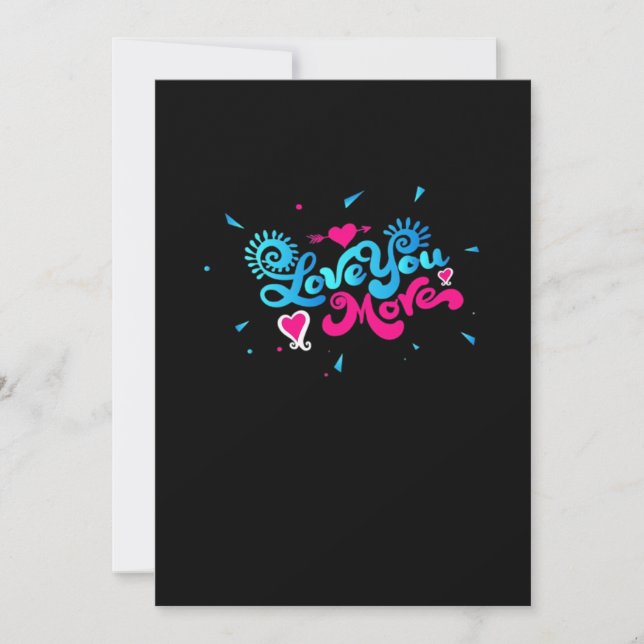 Cartão De Festividades Love You More Clean Typography Style  (Frente)
