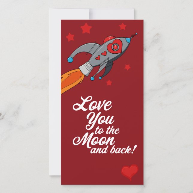 Cartão De Festividades Love you to the moon and back Valentine (Frente)